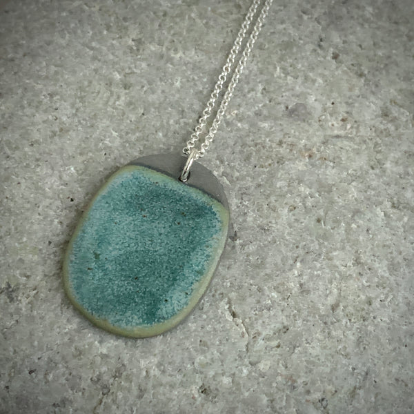 Large Sea Green Pebble Necklace