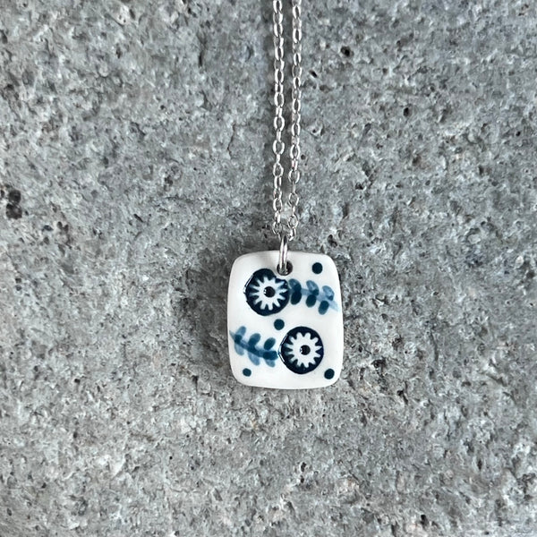 Small Hand Painted Flower Pendant
