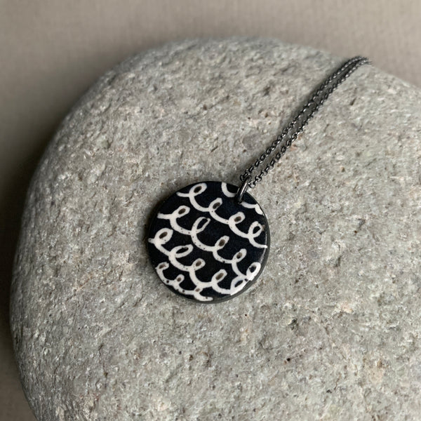 Monochrome Scribble Necklace