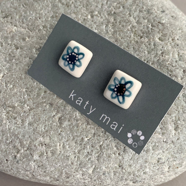 Square Flower Studs