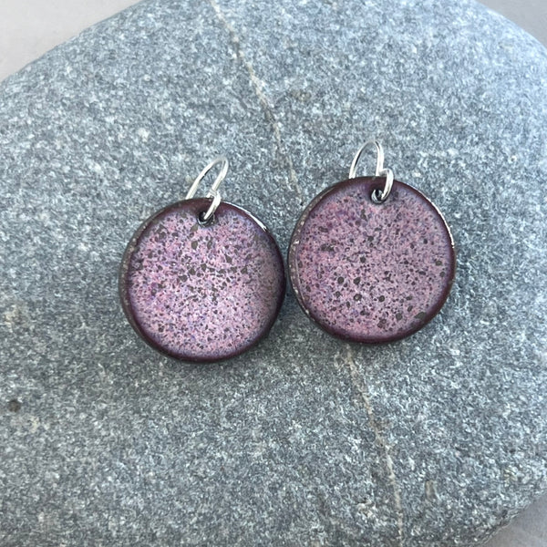Large Pink Platinum Sparkle Earrings