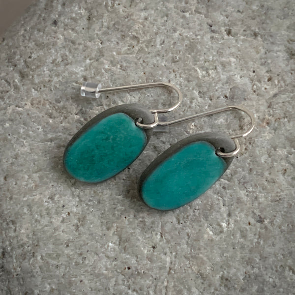 Teal Pebble Earrings