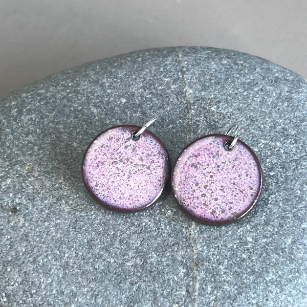 Large Pink Platinum Sparkle Earrings