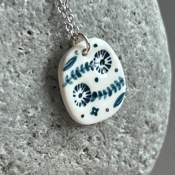 Hand Painted Flower Pendant