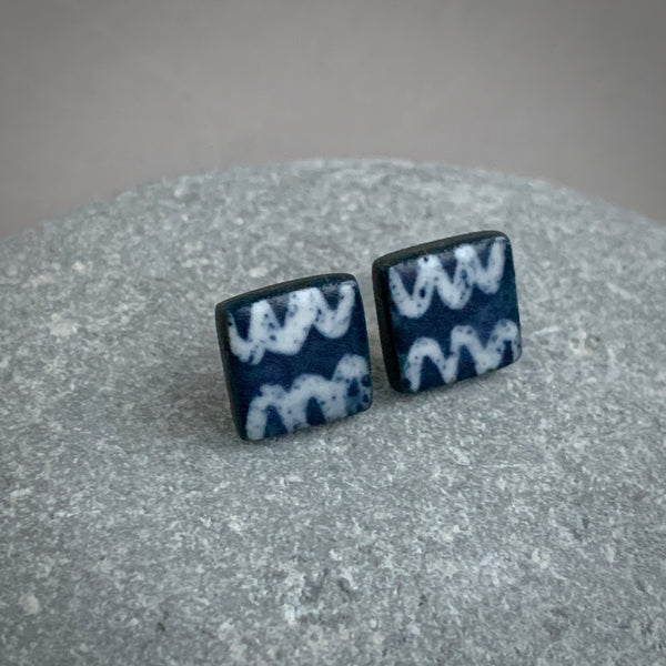 Square Scribble Studs