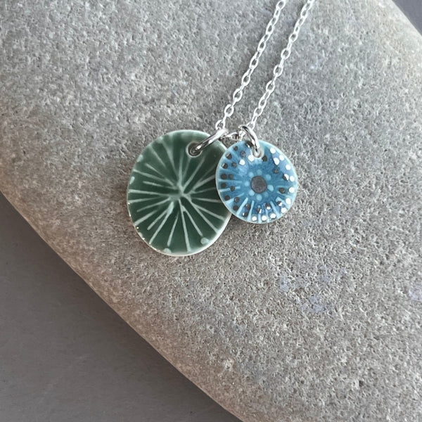 Leaf & Aqua Double Necklace