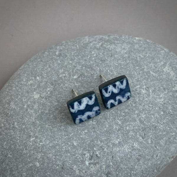 Square Scribble Studs