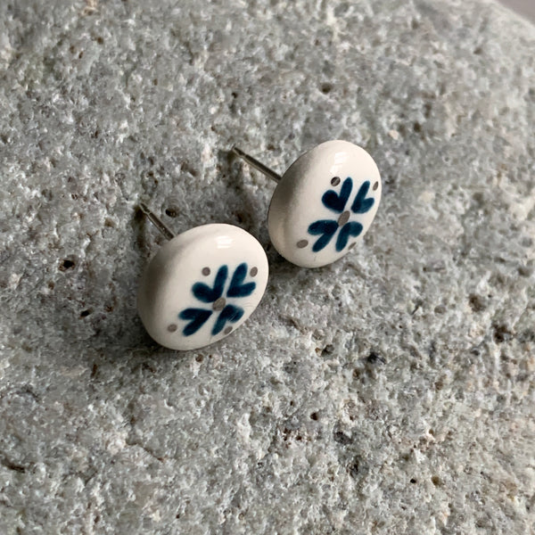 Indigo and White Studs