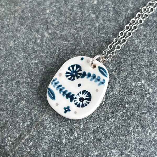 Hand Painted Flower Pendant