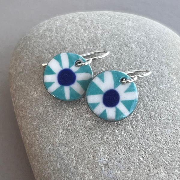 Aqua Flower Earrings