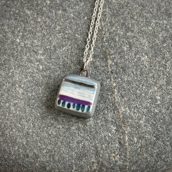 Small Square Landscape Necklace