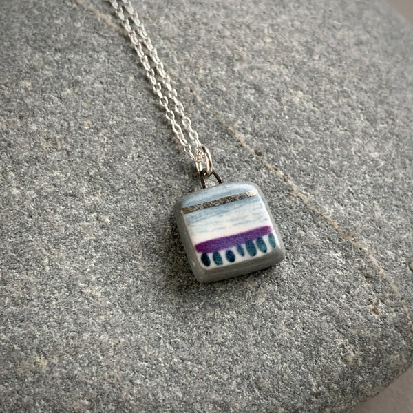 Small Square Landscape Necklace