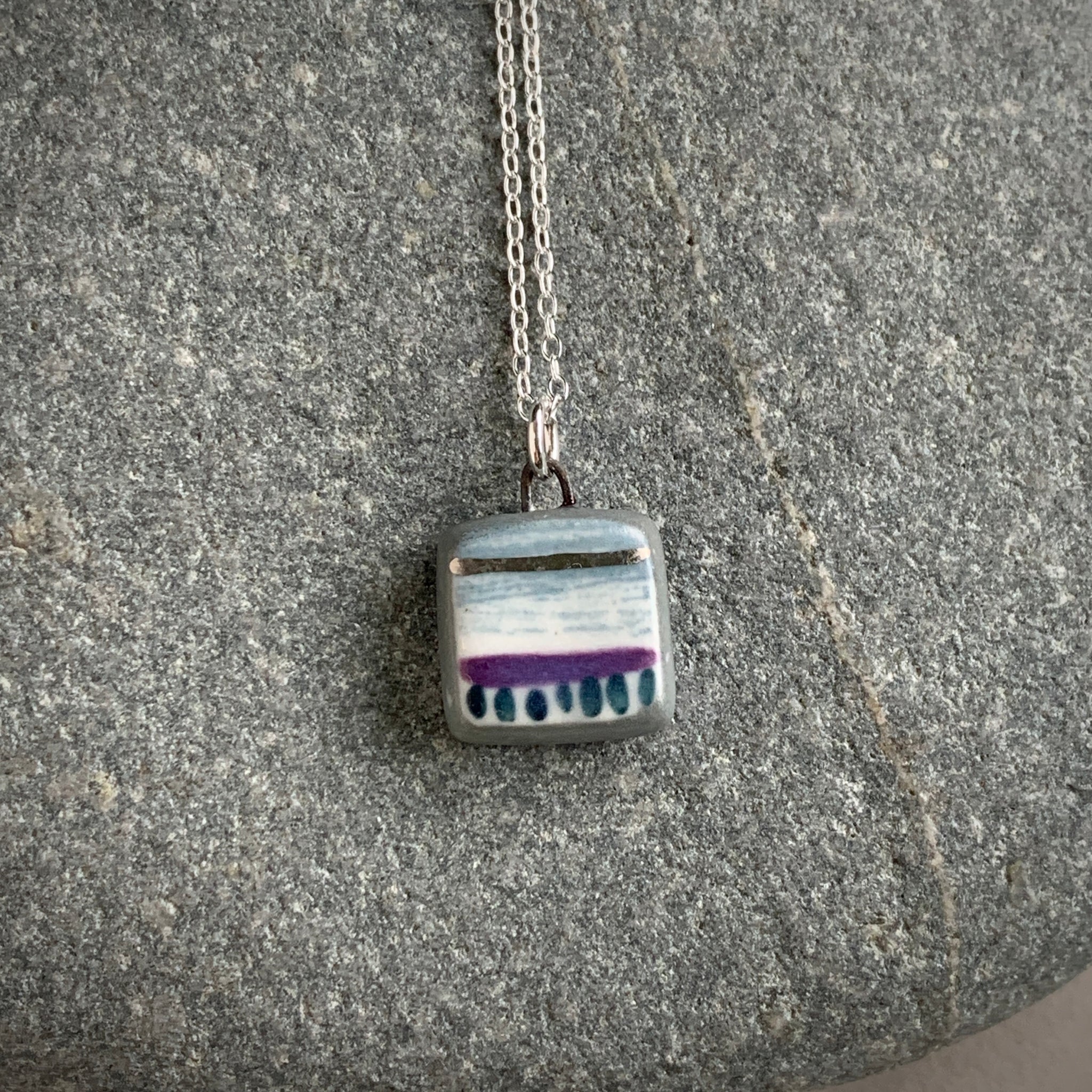 Small Square Landscape Necklace