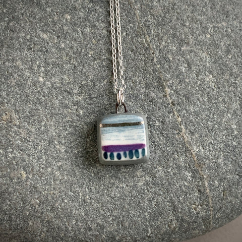 Small Square Landscape Necklace